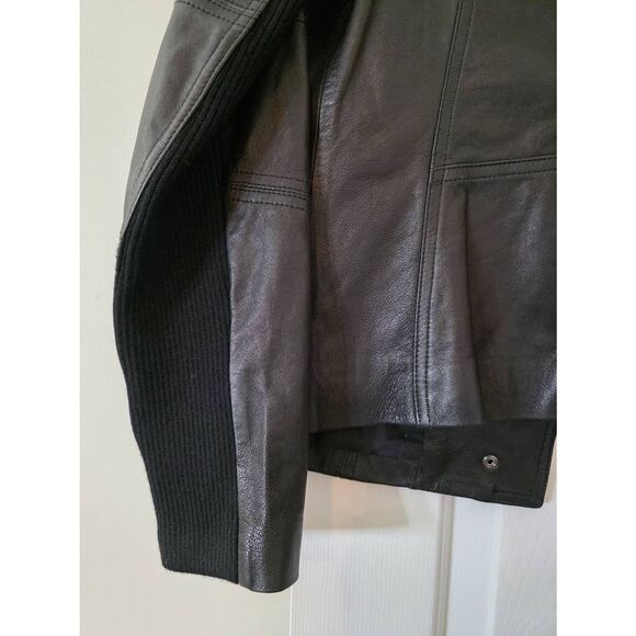 Vince Black Leather Jacket S - Picture 6 of 11